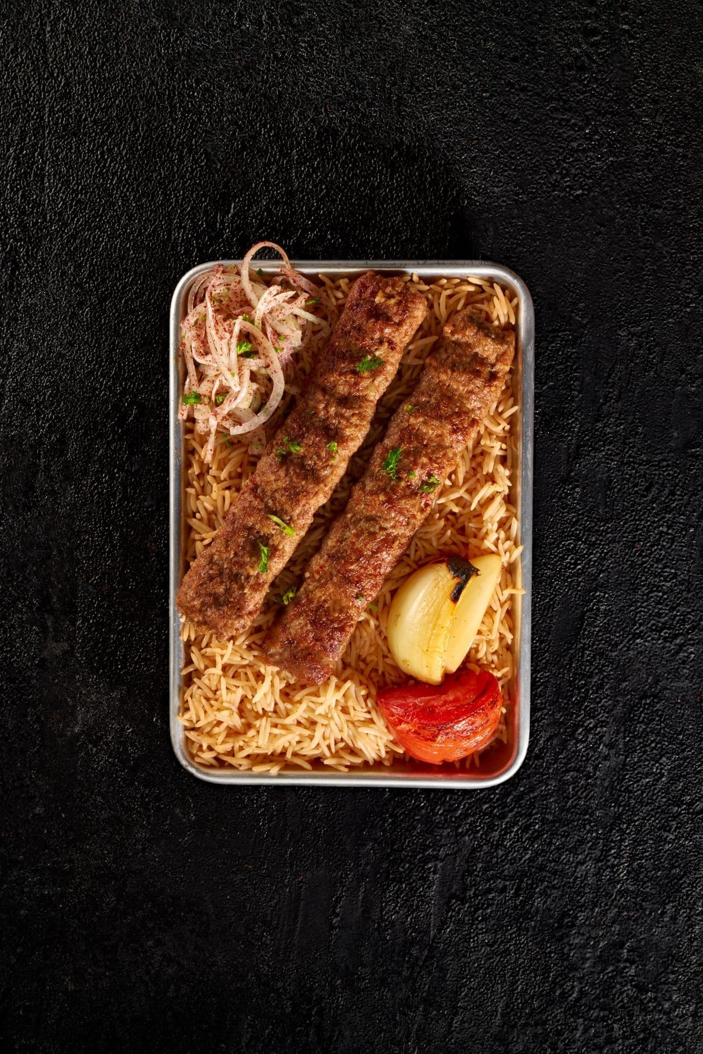 2 Kabab Skewers + Rice + Drink